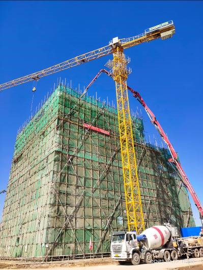 山西合成生物產業生態園熱電聯產項目碎煤機室主體結構喜封金頂 