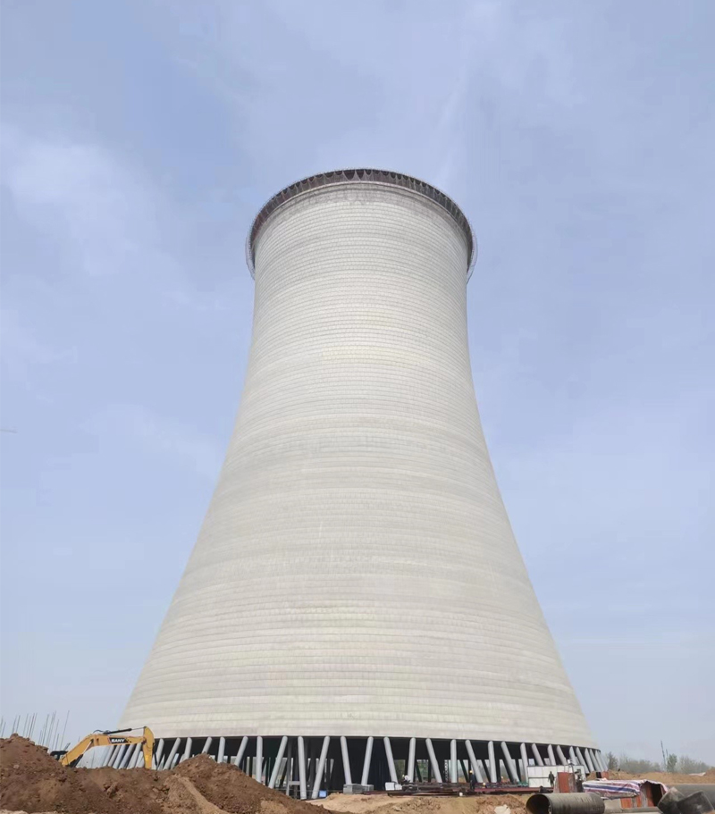 金大地五期聯堿雙曲線冷卻塔項目筒壁順利封頂